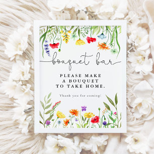 Colorful Wildflower bouquet bar flower bar sign