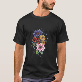 Colorful Wildflower Bouquet Botanical Floral Water T-Shirt