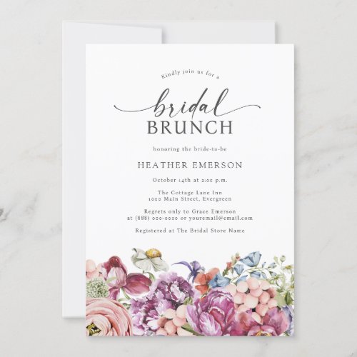 Colorful Wildflower Bridal Brunch Invitation