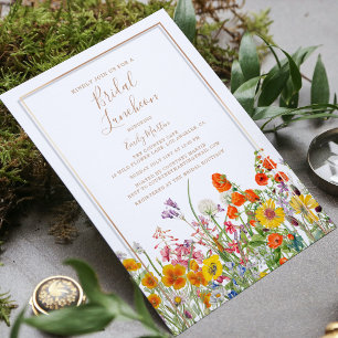 Colorful Wildflower Bridal Luncheon Invitation