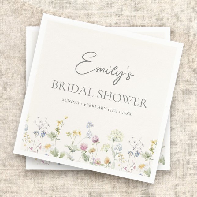 Colorful Wildflower Bridal Shower Brunch  Napkins (Creator Uploaded)
