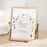 Colorful Wildflower Bridal Shower Flower Bar Sign at Zazzle