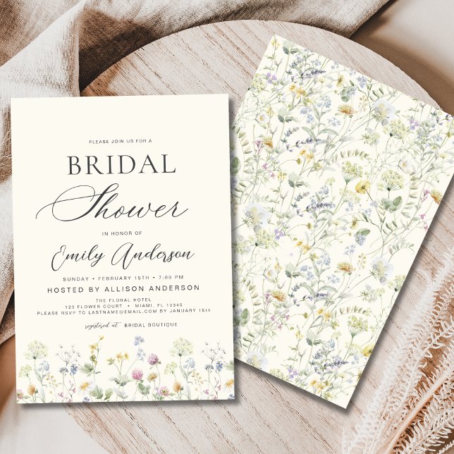 Colorful Wildflower Bridal Shower Garden Invitation (Creator Uploaded)