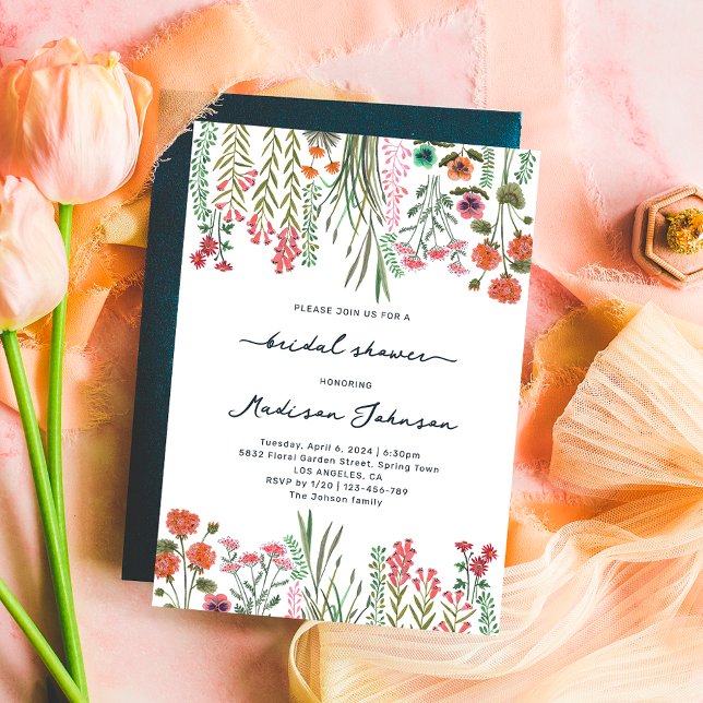 Colorful Wildflower Bridal Shower Invitation (Colorful Wildflower Bridal Shower Invitation)