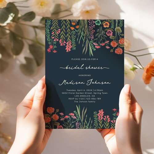 Colorful Wildflower Bridal Shower Invitation