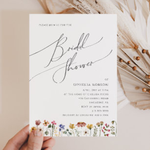 Colorful Wildflower   Bridal Shower Invitation