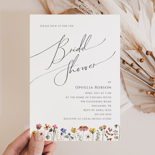 Colorful Wildflower  Bridal Shower Invitation