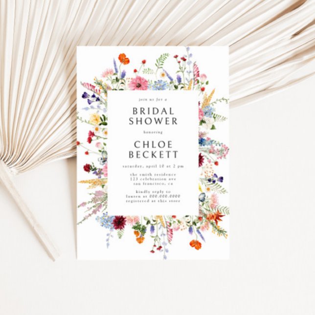 Colorful Wildflower Bridal Shower Invitation (Creator Uploaded)