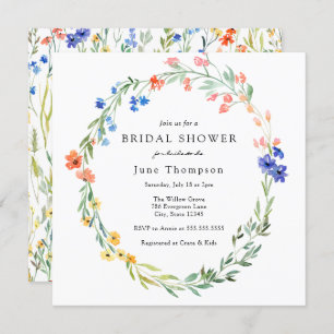 Colorful Wildflower Bridal Shower Invitation