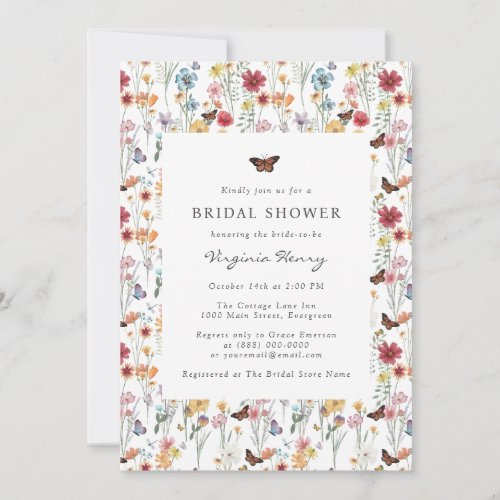 Colorful Wildflower Bridal Shower Invitation