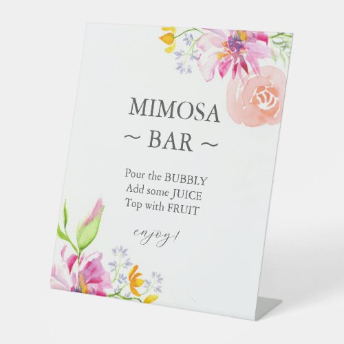 Colorful Wildflower Bridal Shower Mimosa Bar Sign