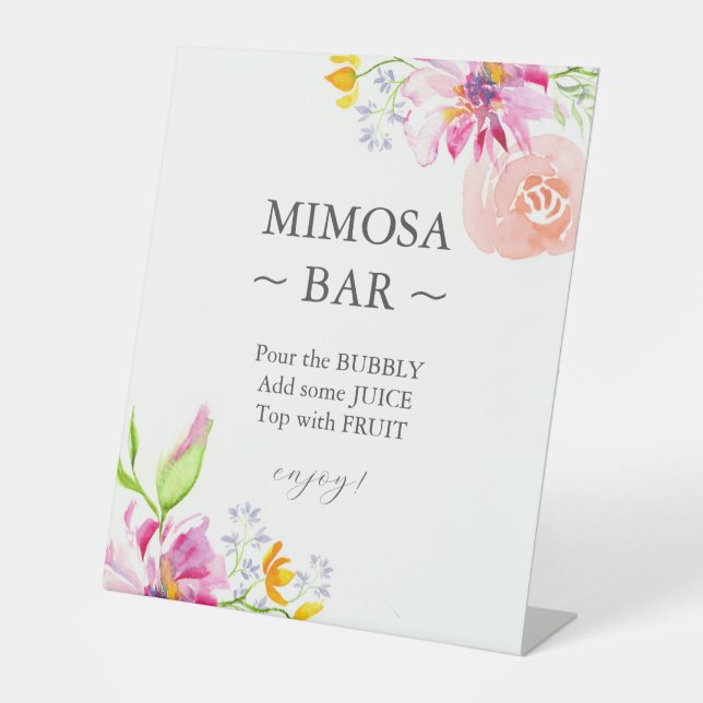 Colorful Wildflower Bridal Shower Mimosa Bar Sign (Front)
