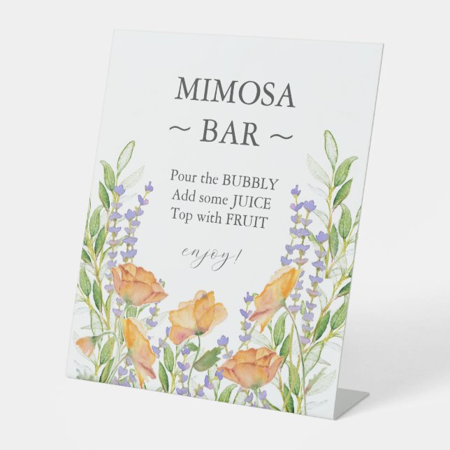 Colorful Wildflower Bridal Shower Mimosa Bar Sign (Front)