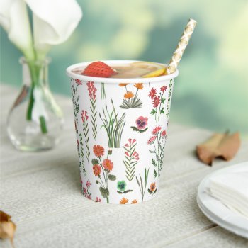 Colorful Wildflower Bridal Shower  Paper Cups by CartitaDesign at Zazzle