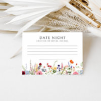 Colorful Wildflower Bridal Shower Recipe Card