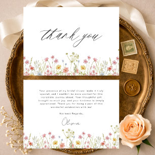 Colorful Wildflower Bridal Shower Thank You Card