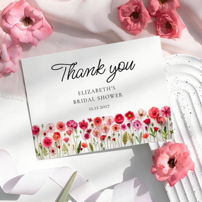 Colorful Wildflower Bridal Shower Thank You Card (Creator Uploaded)