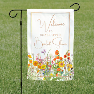 Colorful Wildflower Bridal Shower Welcome Garden Flag