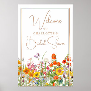 Colorful Wildflower Bridal Shower Welcome Poster
