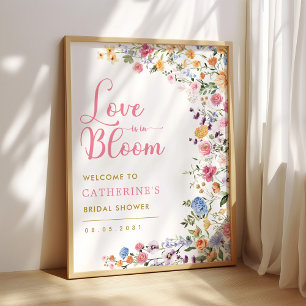 Colorful Wildflower Bridal Shower Welcome Poster