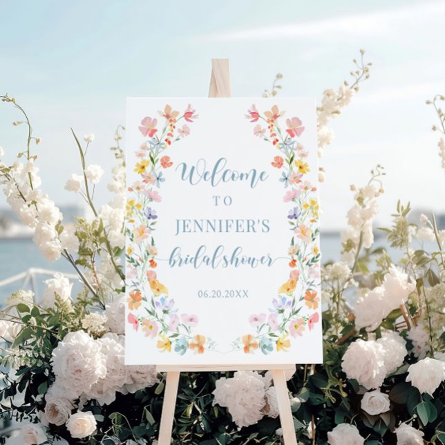 Colorful Wildflower Bridal Shower Welcome sign (Creator Uploaded)
