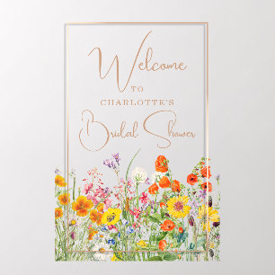 Colorful Wildflower Bridal Shower Welcome Wall Decal