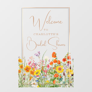 Colorful Wildflower Bridal Shower Welcome Window Cling