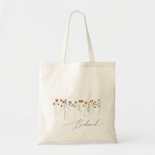 Colorful Wildflower  Bridesmaid Tote Bag