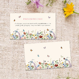 Colorful Wildflower & Butterflies Enclosure Card