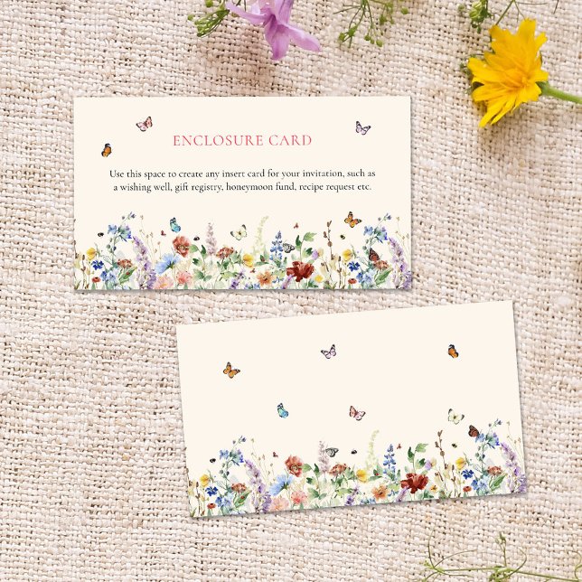 Colorful Wildflower & Butterflies Enclosure Card (Creator Uploaded)