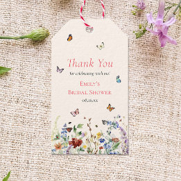Colorful Wildflower & Butterflies Gift Tags