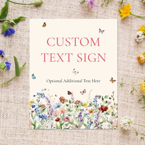 Colorful Wildflower  Butterflies Poster