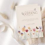 Colorful Wildflower Butterfly Wedding Invitation<br><div class="desc">Colorful Wildflower Butterfly Wedding Invitation - Delight guests with this romantic wedding invitation featuring wildflowers in full bloom,  fluttering butterflies,  and whimsical script. A soft cream backdrop and vibrant florals make it perfect for spring garden weddings,  outdoor ceremonies,  or countryside celebrations.</div>