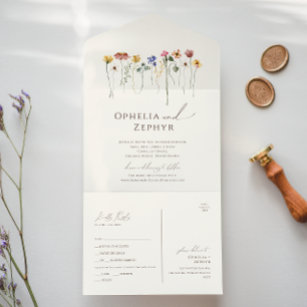 Colorful Wildflower   Casual Beige Seal And Send All In One Invitation