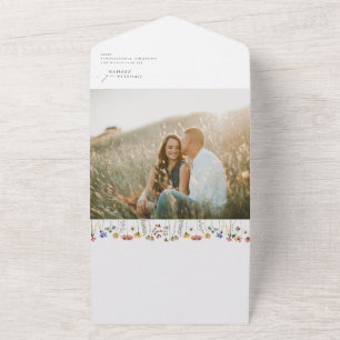 Colorful Wildflower   Casual Photo Seal And Send All In One Invitation