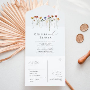 Colorful Wildflower   Casual Seal And Send All In One Invitation