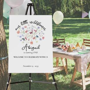 Colorful Wildflower Centerpiece 1st Birthday Party Foam Board