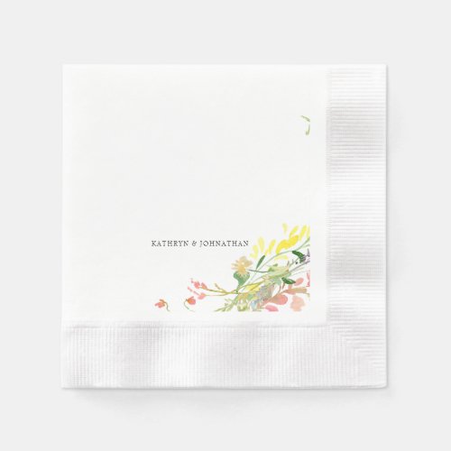Colorful Wildflower Cocktail  Napkins