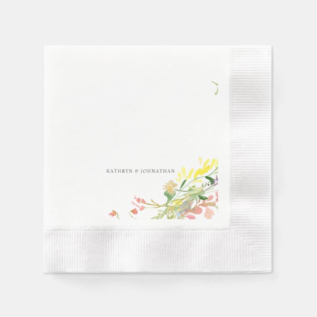 Colorful Wildflower Cocktail  Napkins (Front)