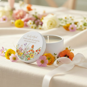 Colorful Wildflower Country Wedding Thank You Mini Candle Favors