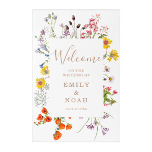 Colorful Wildflower Country Wedding Welcome Acrylic Print