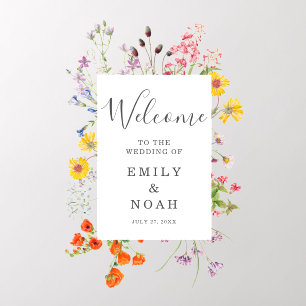 Colorful Wildflower Country Wedding Welcome Wall Decal