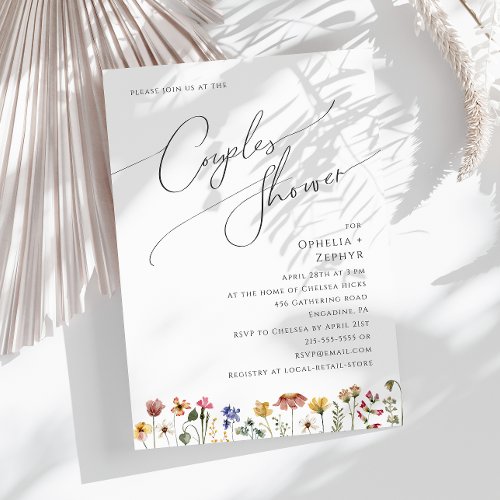 Colorful Wildflower  Couples Shower Invitation