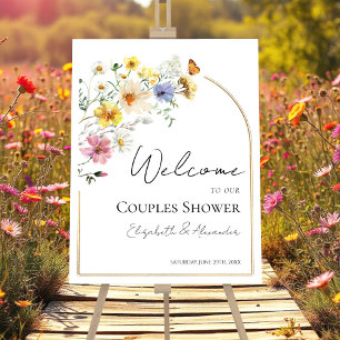 Colorful Wildflower Couples Shower Welcome Sign