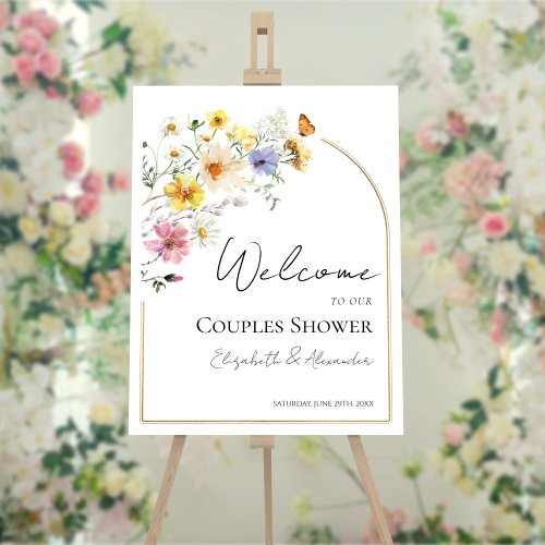 Colorful Wildflower Couples Shower Welcome Sign