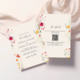 Vibrant Colorful Wildflower Modern Wedding Invitation
