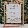Colorful Wildflower Diaper Raffle Baby Shower Sign