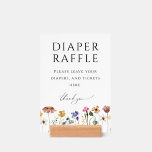 Colorful Wildflower Diaper Raffle Baby Shower Sign Holder<br><div class="desc">This colorful wildflower diaper raffle baby shower sign holder is perfect for your simple, whimsical boho rainbow summer baby shower. The bright, enchanted pink, yellow, orange, and gold color florals give this product the feel of a minimalist elegant vintage hippie spring garden. The modern design is artsy and delicate, portraying...</div>