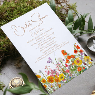 Colorful Wildflower Display Bridal Shower Invitation