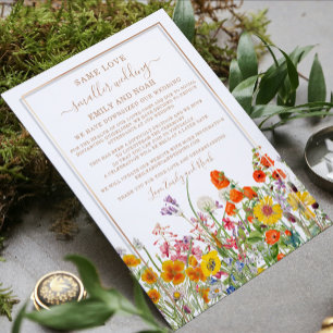 Colorful Wildflower Downsized Wedding Invitation